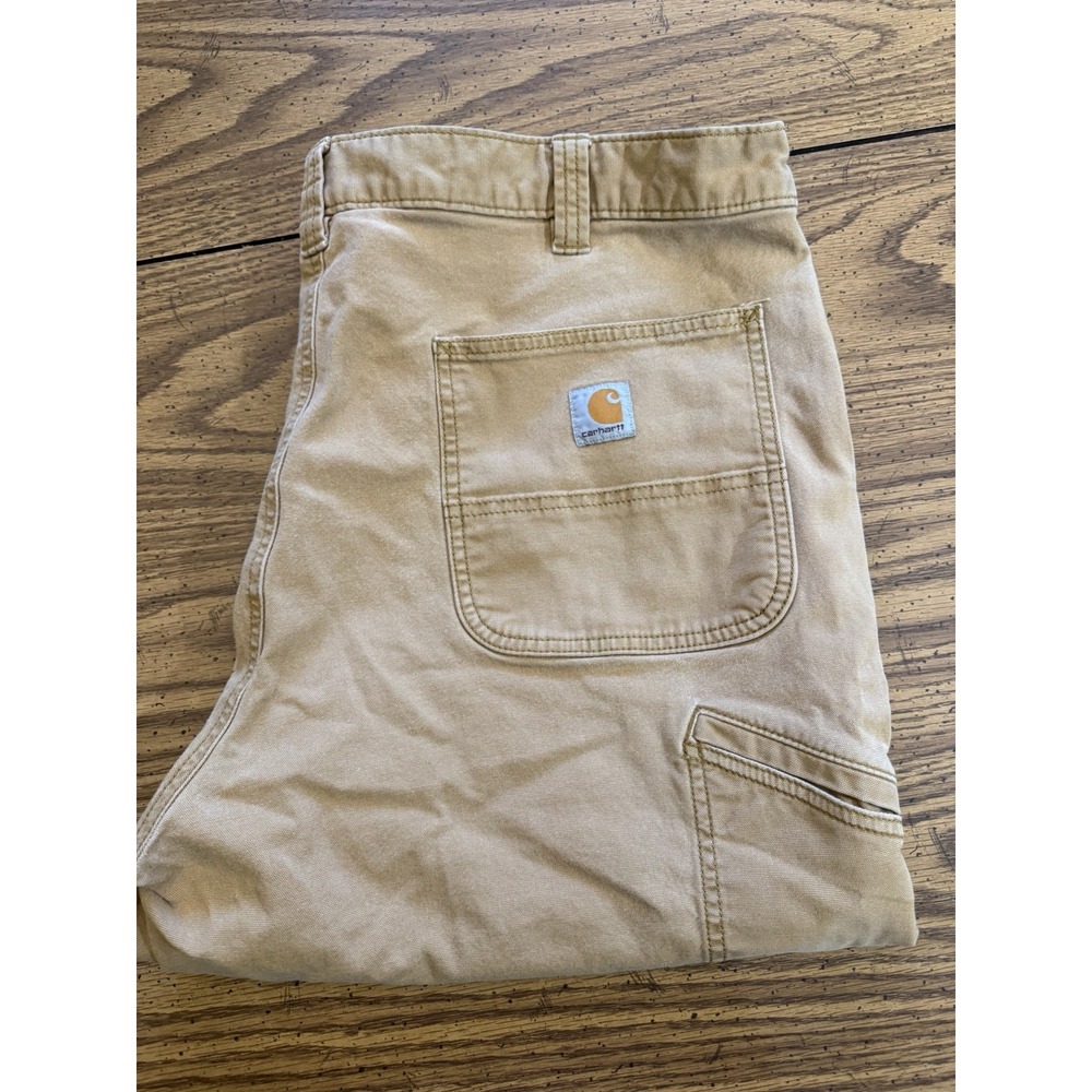 Carhartt Relaxed Fit Canvas Work Shorts Tan Khaki Utility Mens 40